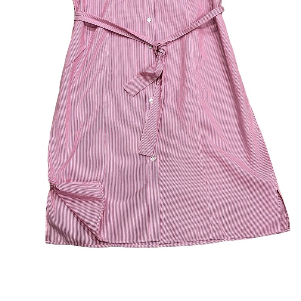 Lands' End Striped Midi Shirt Dress, Cotton, 10 - Picture 6 of 8